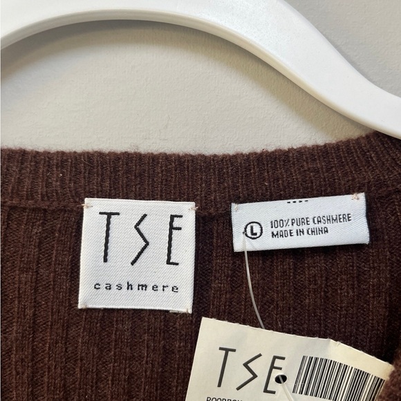 TSE Cashmere Brown Ribbed Women's Sweater - Picture 2 of 3